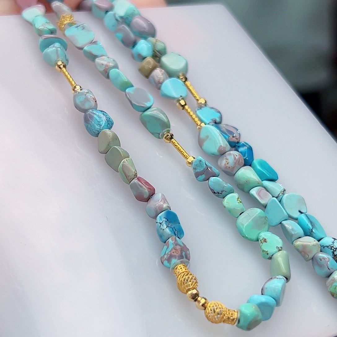 绿松石珠宝奇石18K金镶嵌