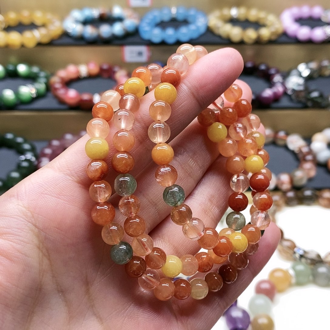 水晶手链未镶嵌彩兔毛