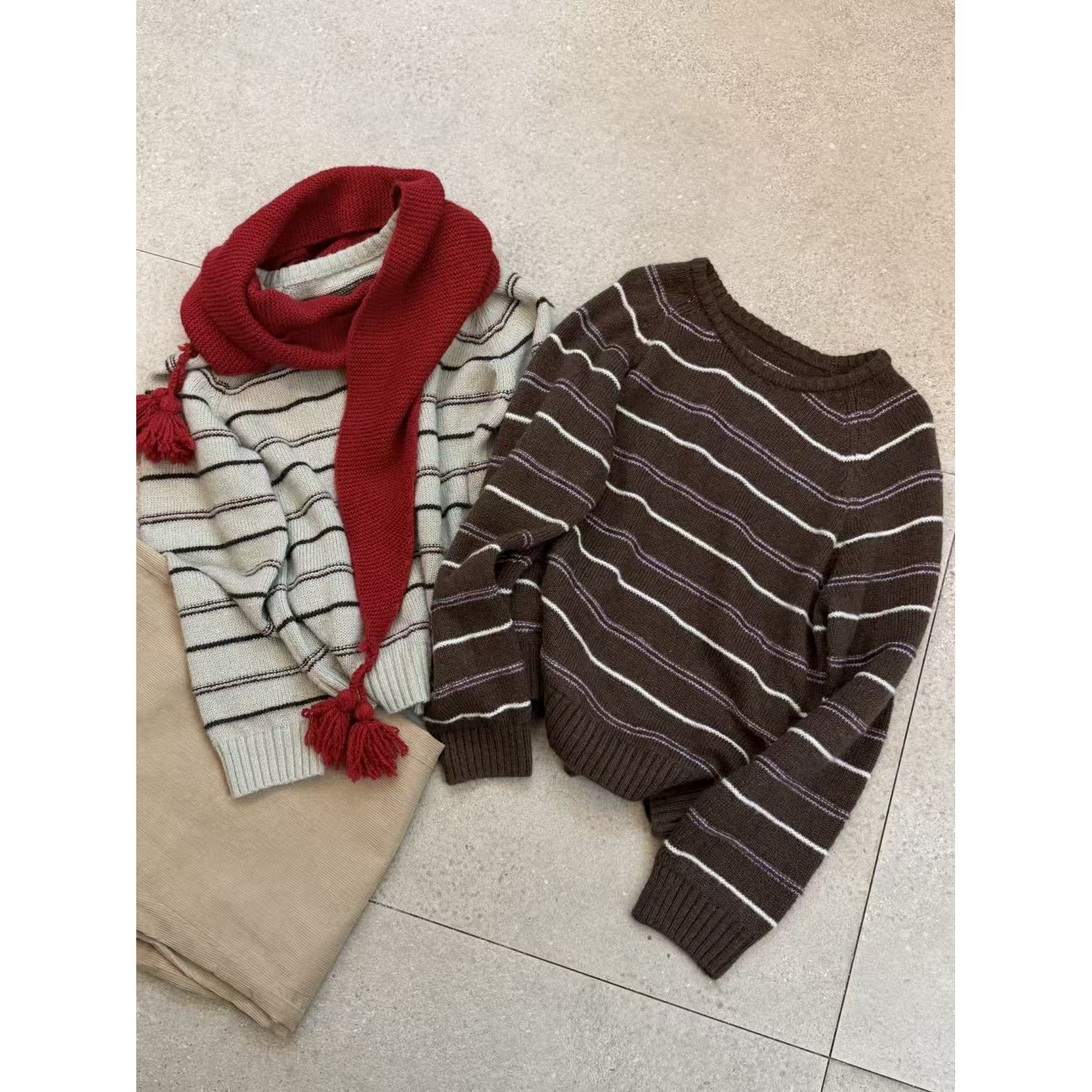 【福利】里奈-韩系“羊毛”条纹毛衣#x626