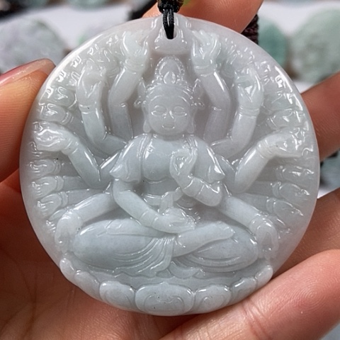翡翠颈饰未镶嵌千手观音福利