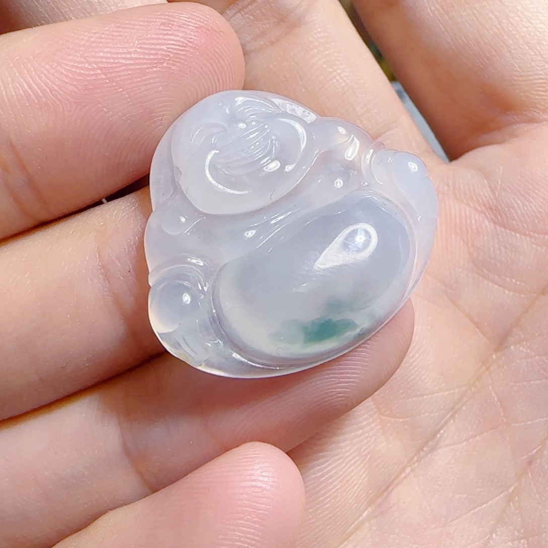 翡翠未镶嵌颈饰佛公