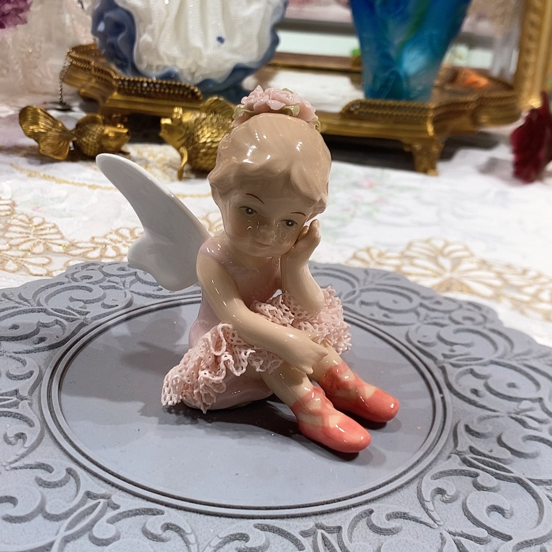 摆件0289骨瓷芭蕾舞天使蕾丝娃娃