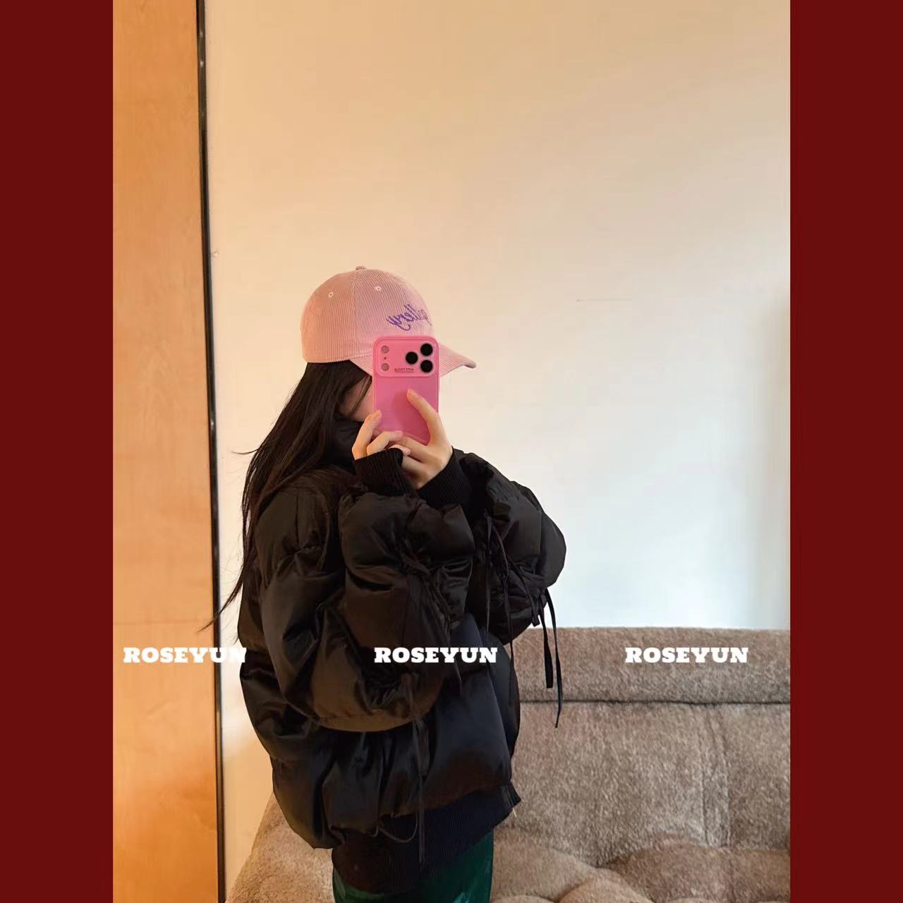 【Rose Yun】设计感抽绳飘带鹅绒服外套    JY115022