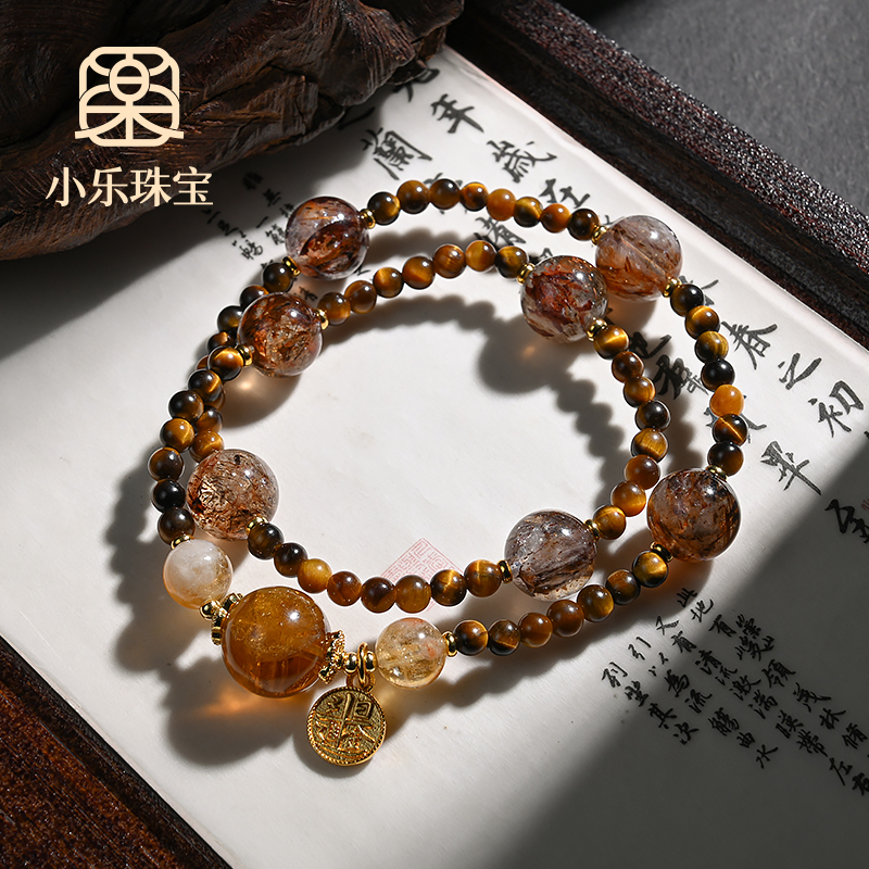 设计款小众女式虎眼石黄塔晶独特手链多样性发一-10997