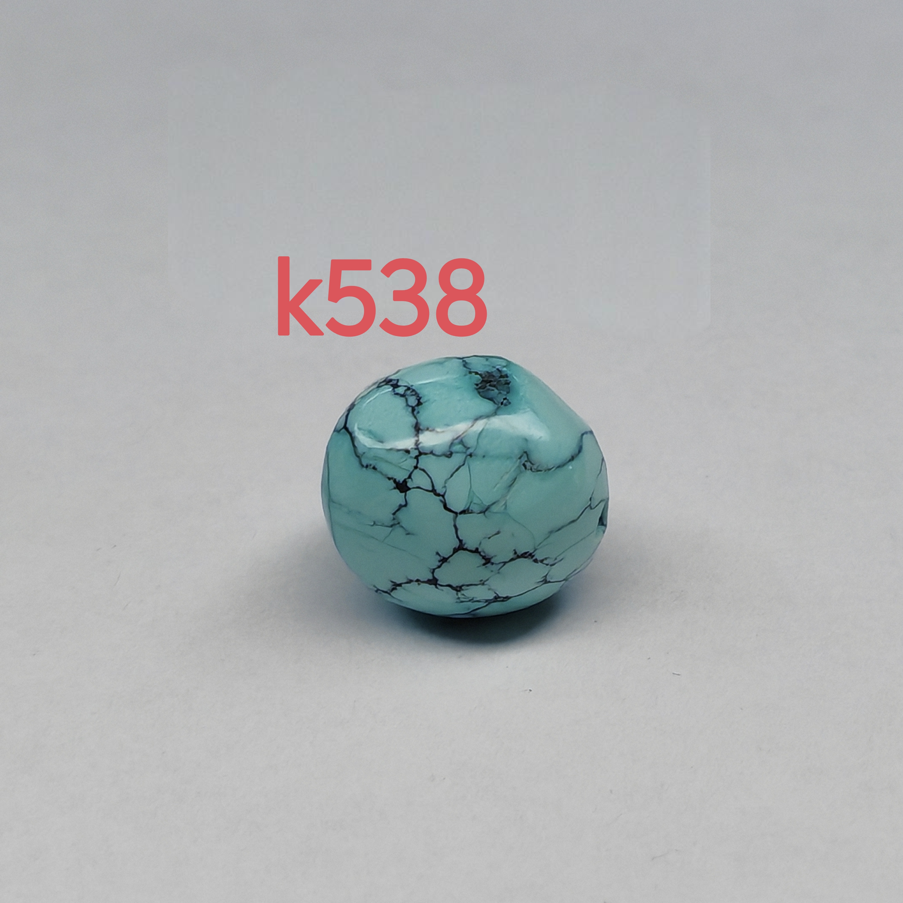 k538原矿高瓷绿松石水波纹随型珠，铁线细腻体型圆润配11左右手串