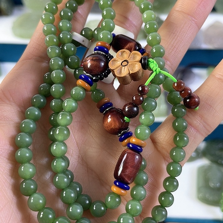和田玉（碧玉）手链未镶嵌