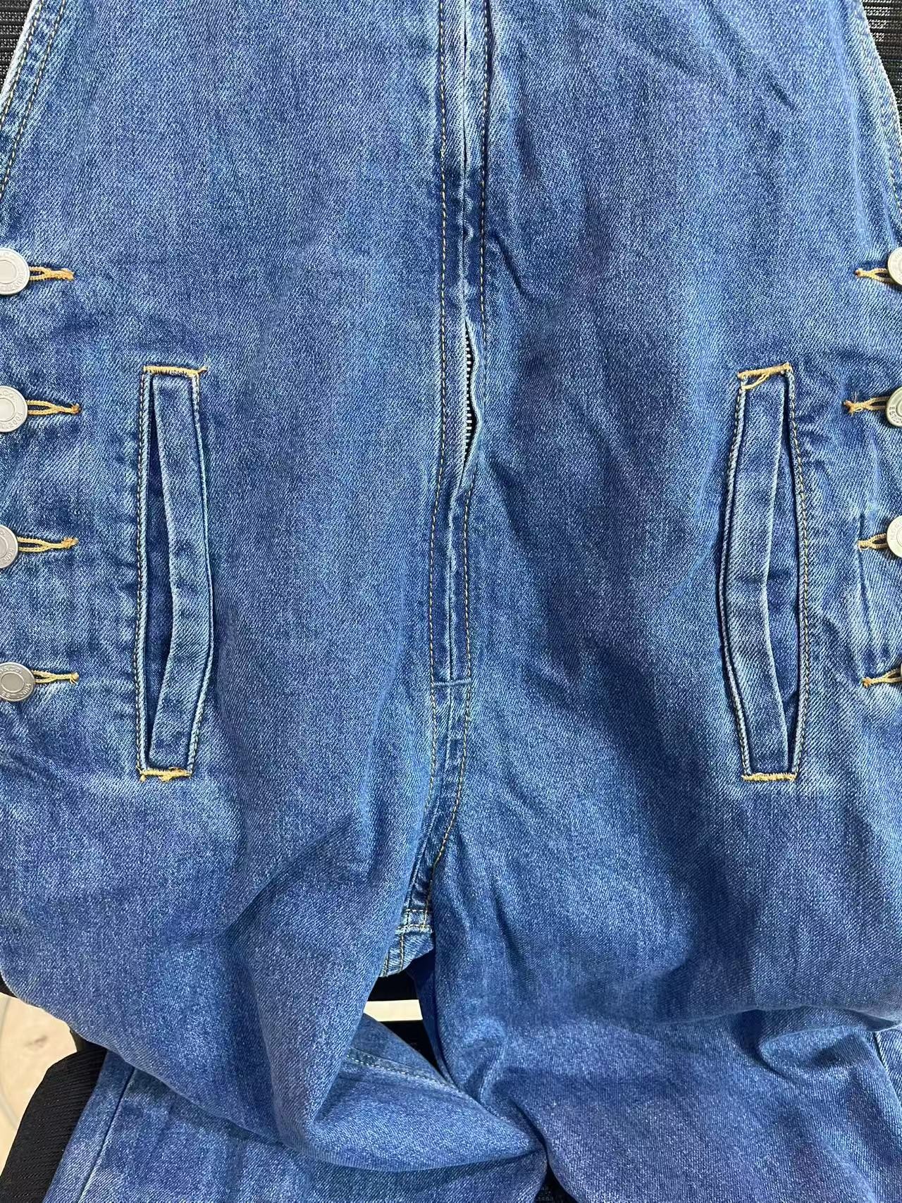 [富贵] 女装T恤 MC蓝色仔背带裤 ZK194