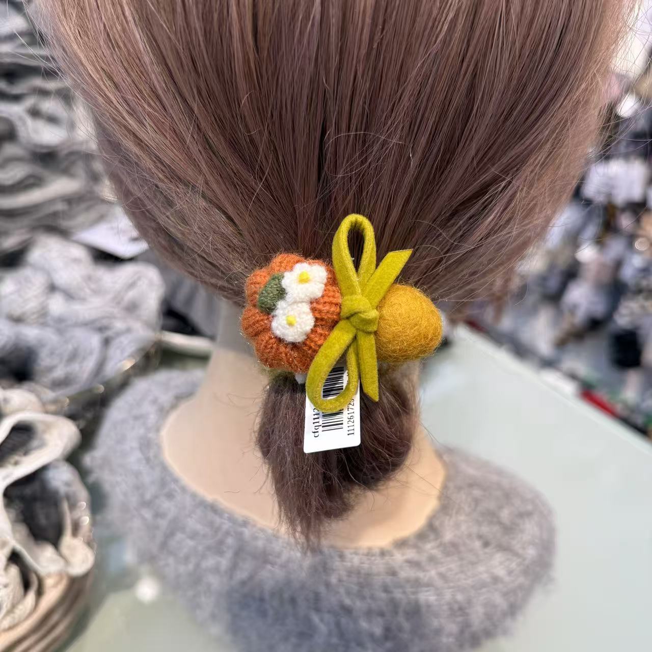 万事不南~韩系超可爱毛线南瓜小发绳气质洋气减龄高级感百搭发饰