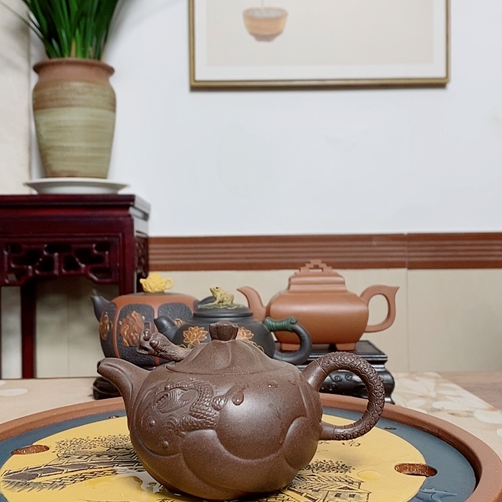 紫砂茶壶天***㊎宜兴原矿紫砂壶