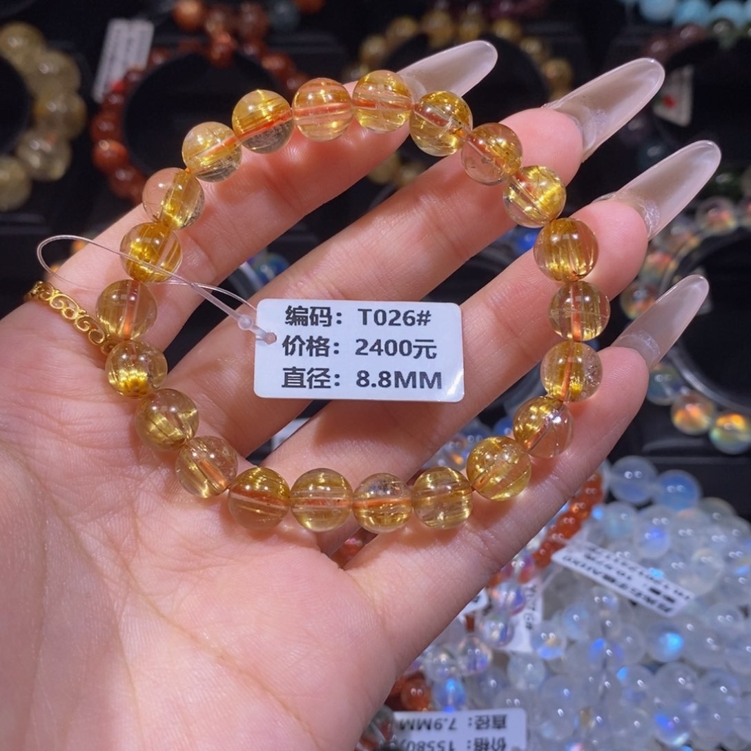 发晶手链未镶嵌T026#8.8mm