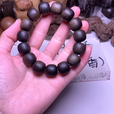 檀香木手串/手链用****1檀香阴沉15/16横纹虎皮满纹