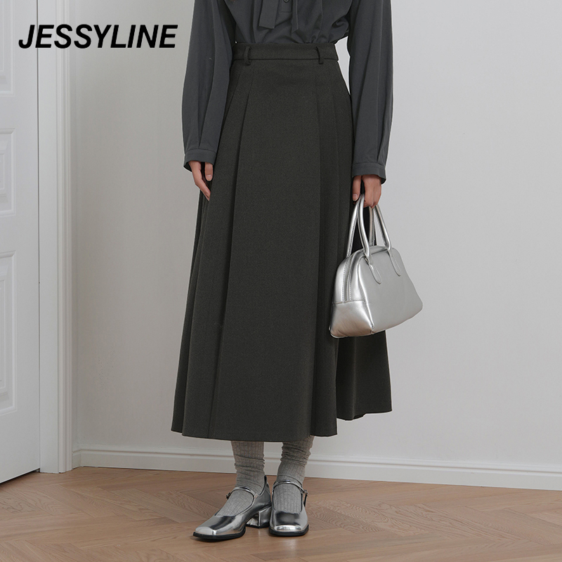 jessyline2025秋季新款女装 杰茜莱通勤百搭a字半身裙 442112029