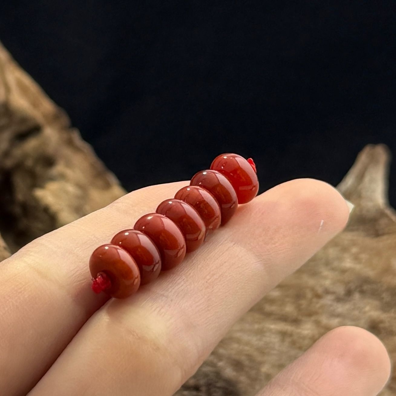 【直播专享】天然南红玛瑙算盘隔片珠卡8*4mm无优化DIY配珠多样性