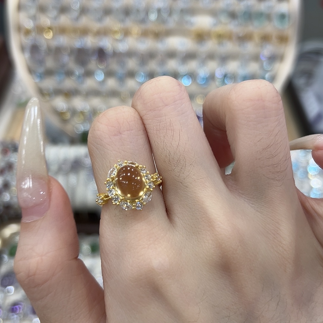 *****银S925镶嵌黄晶戒指