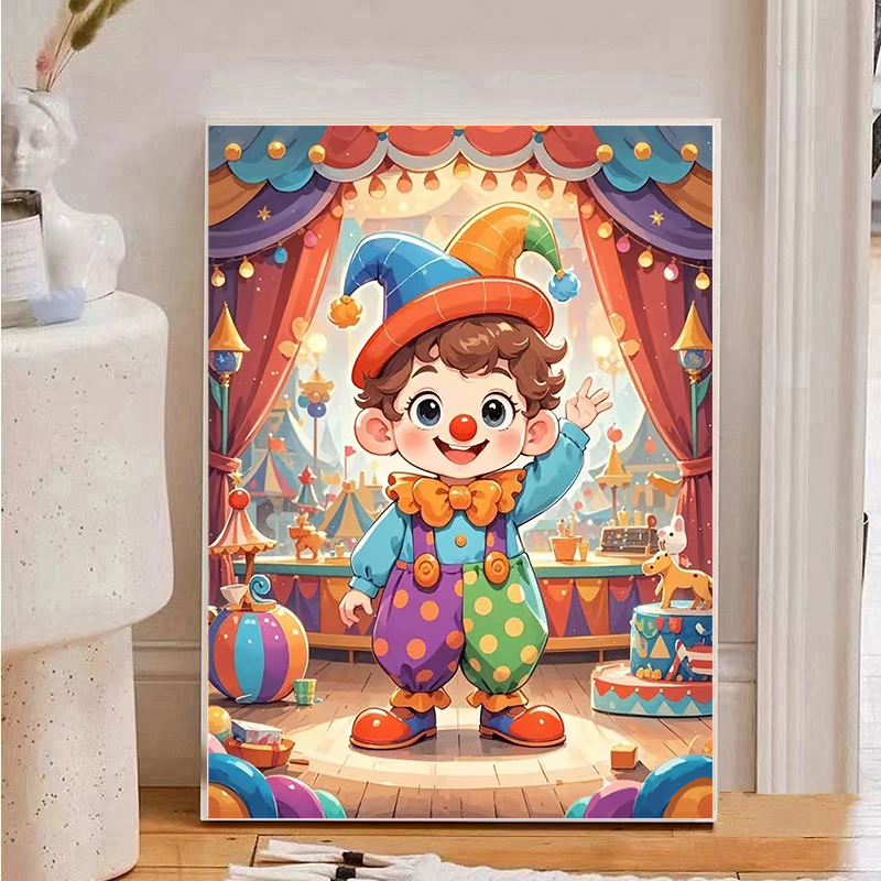 【乐乐甄选钻石画】满钻【小丑】可爱节日手工DIY装饰画