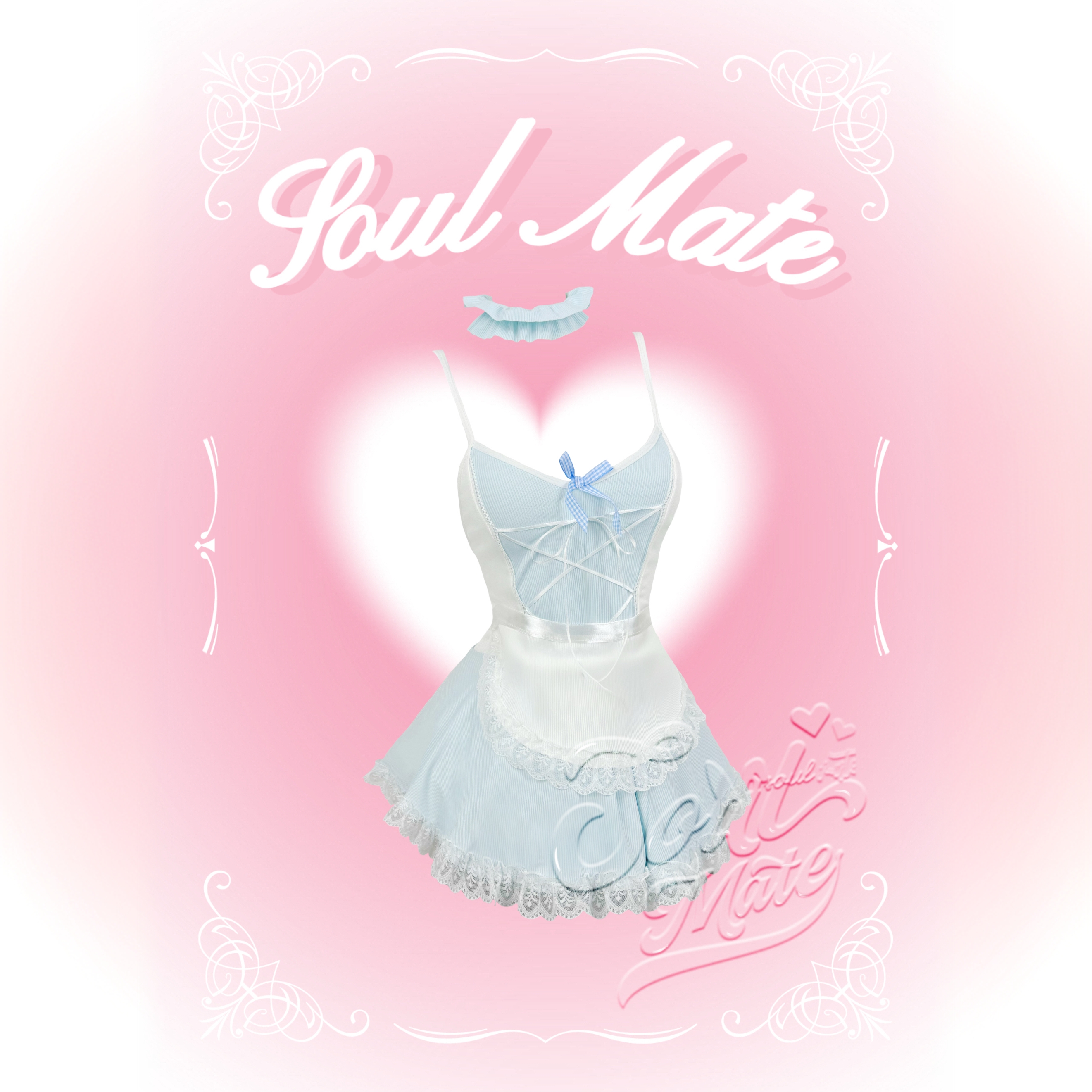 SoulMate「梦调洇蓝」性感纯欲可爱日系少女女仆动漫COS套装