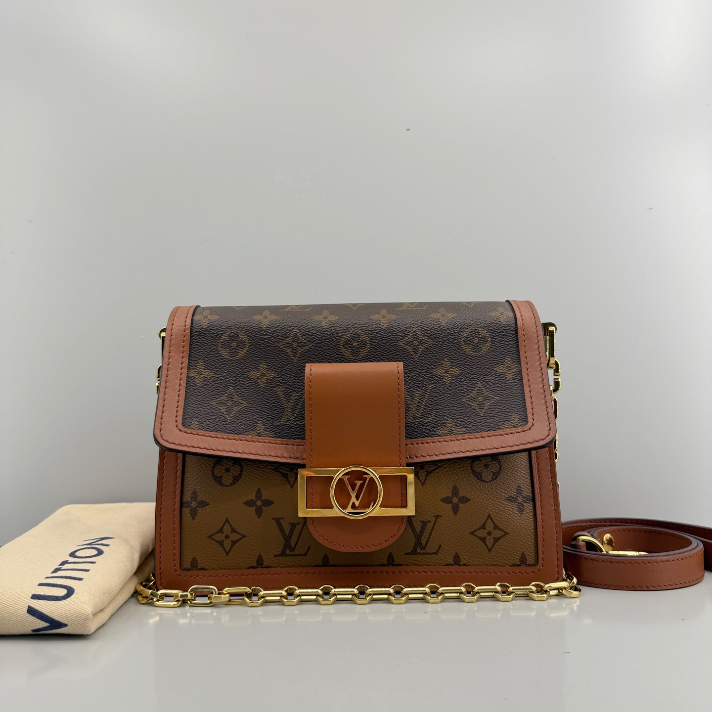 95新 LouisVuitton/路易威登 优选/达芙妮中号芯片铜牌款/24x18 