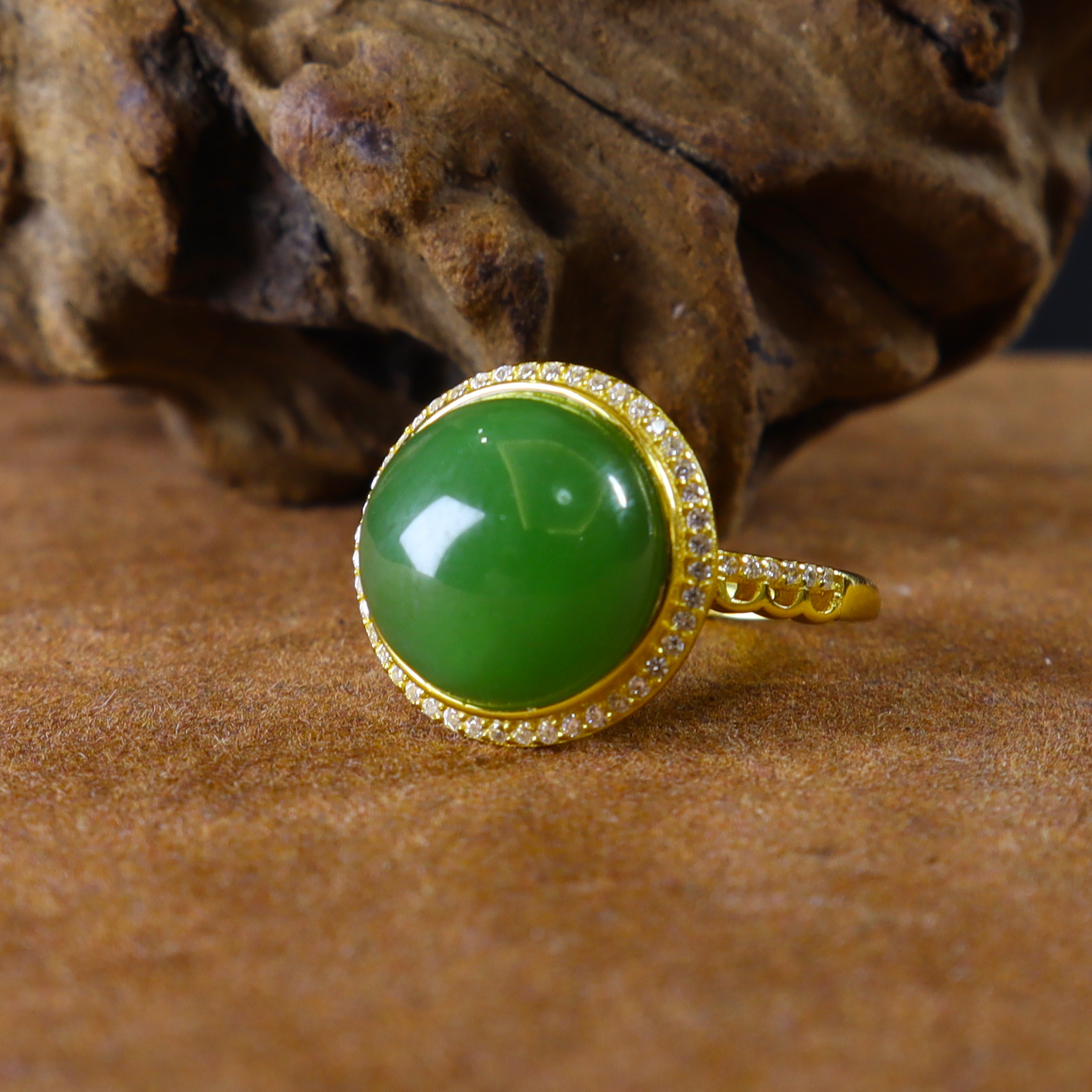 【一夕珠宝】S925银︱天然和田玉蛋面戒指丨多样性发一