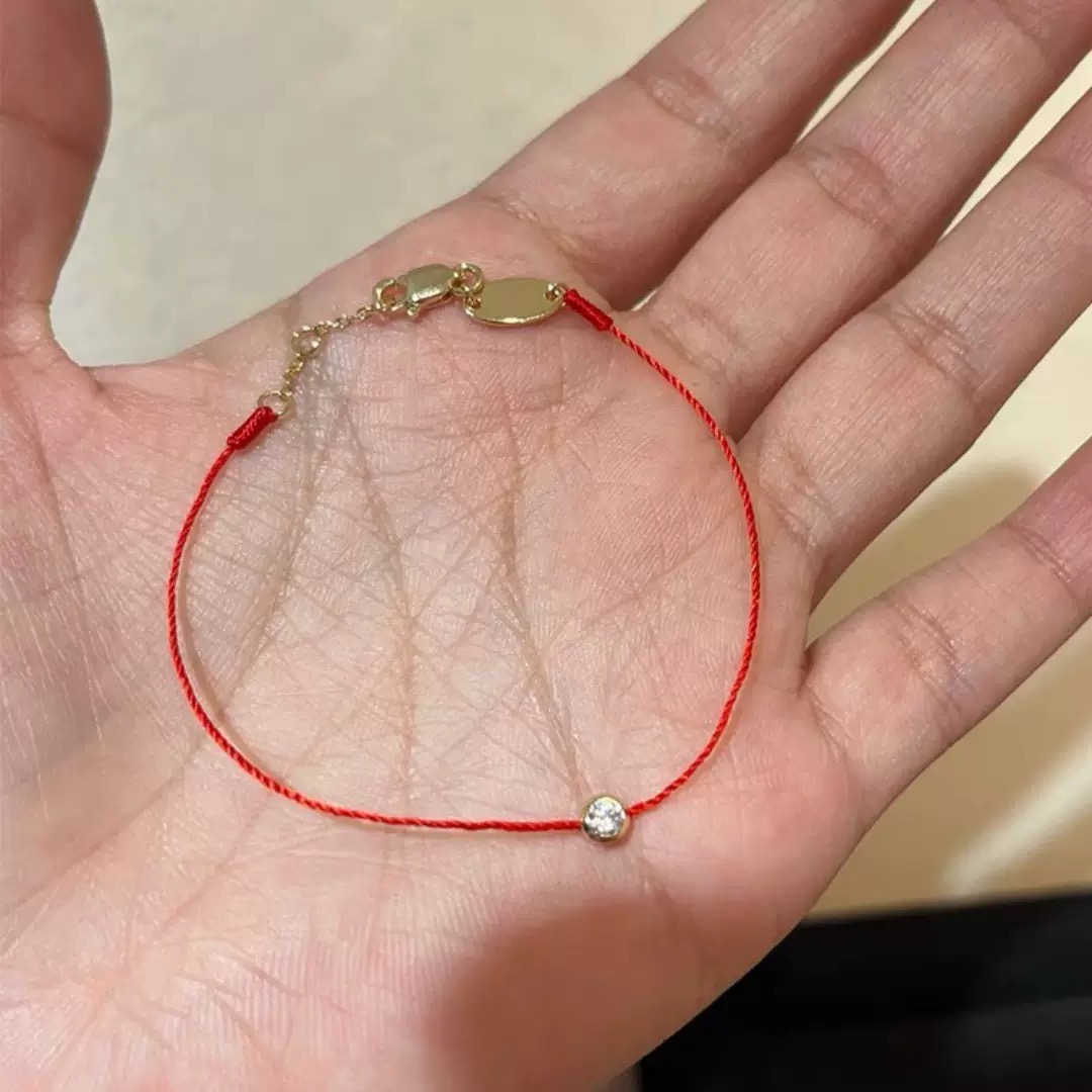 【岁岁】巴黎法国镀金本命年单钻小红绳