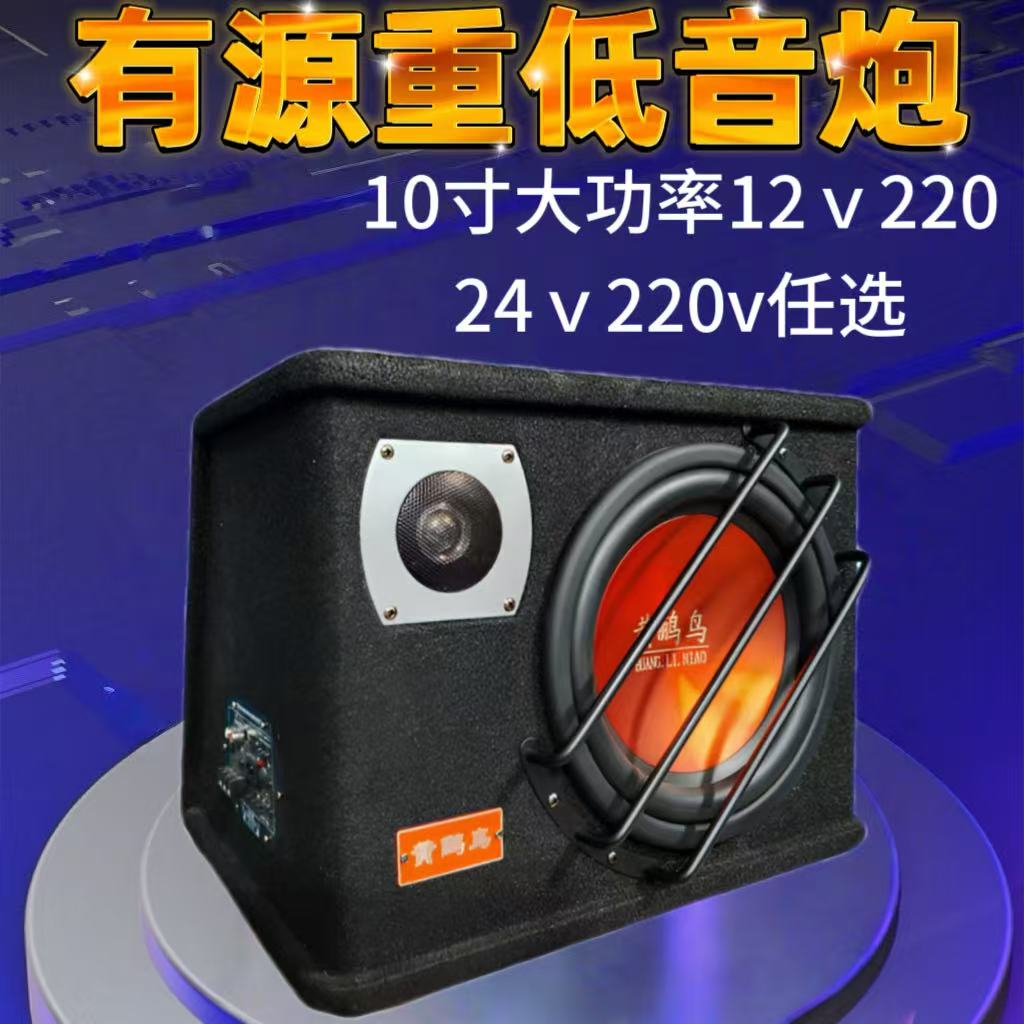 10寸车载专业12v超重低炮蓝牙U盘汽车改装音大功率箱尾箱低音炮