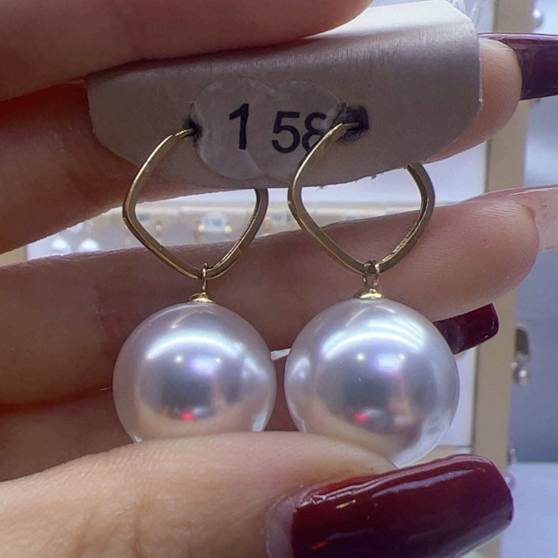 淡水珍珠耳饰18K金镶嵌