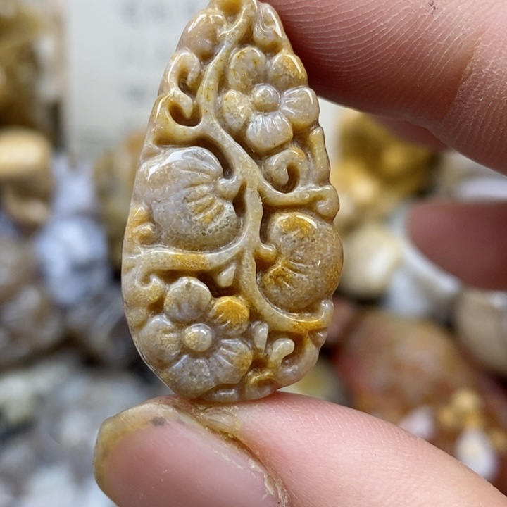 颈饰未镶嵌硅化珊瑚（珊瑚玉）小