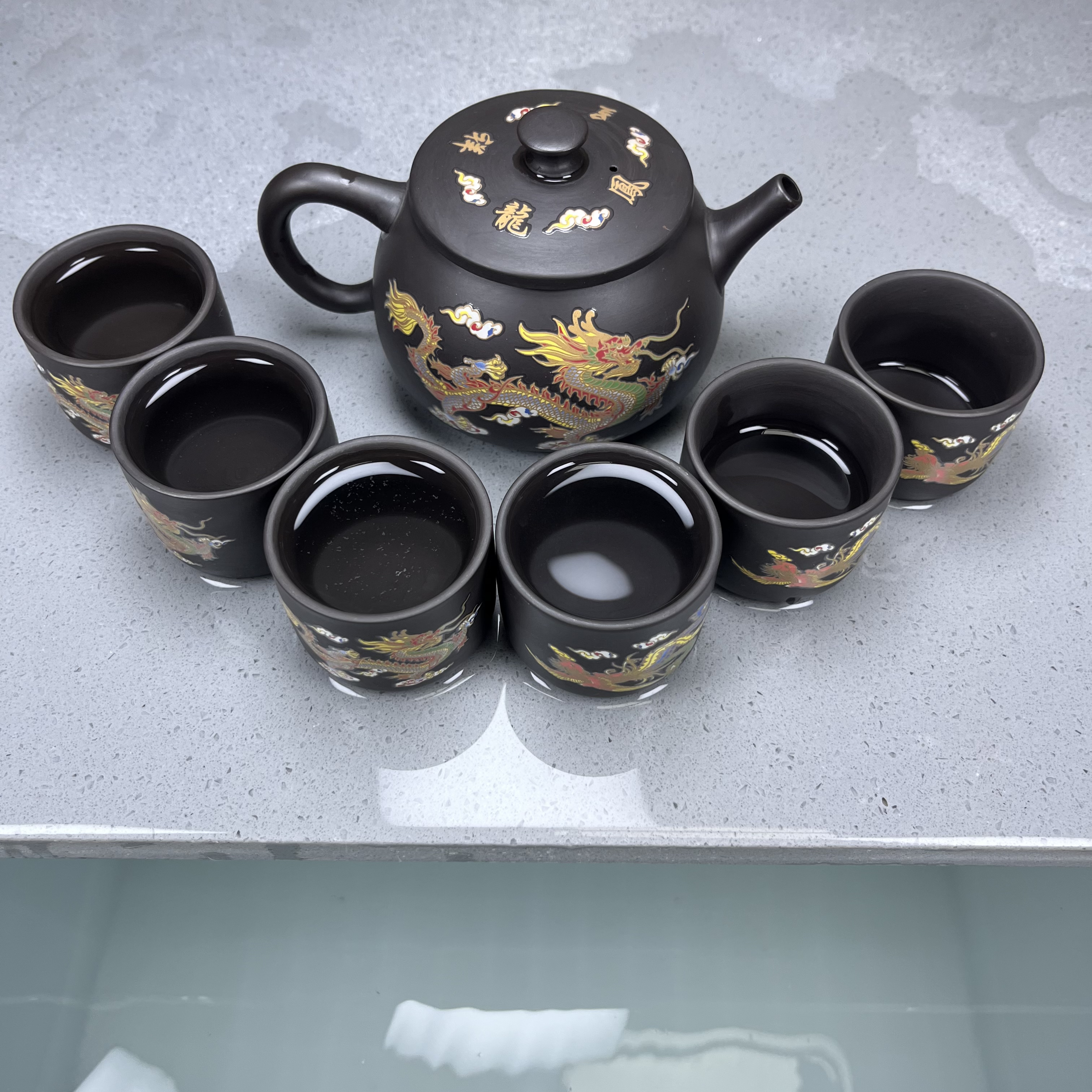 龙凤汉瓦一壶六变色主人扳指杯 茶具套装