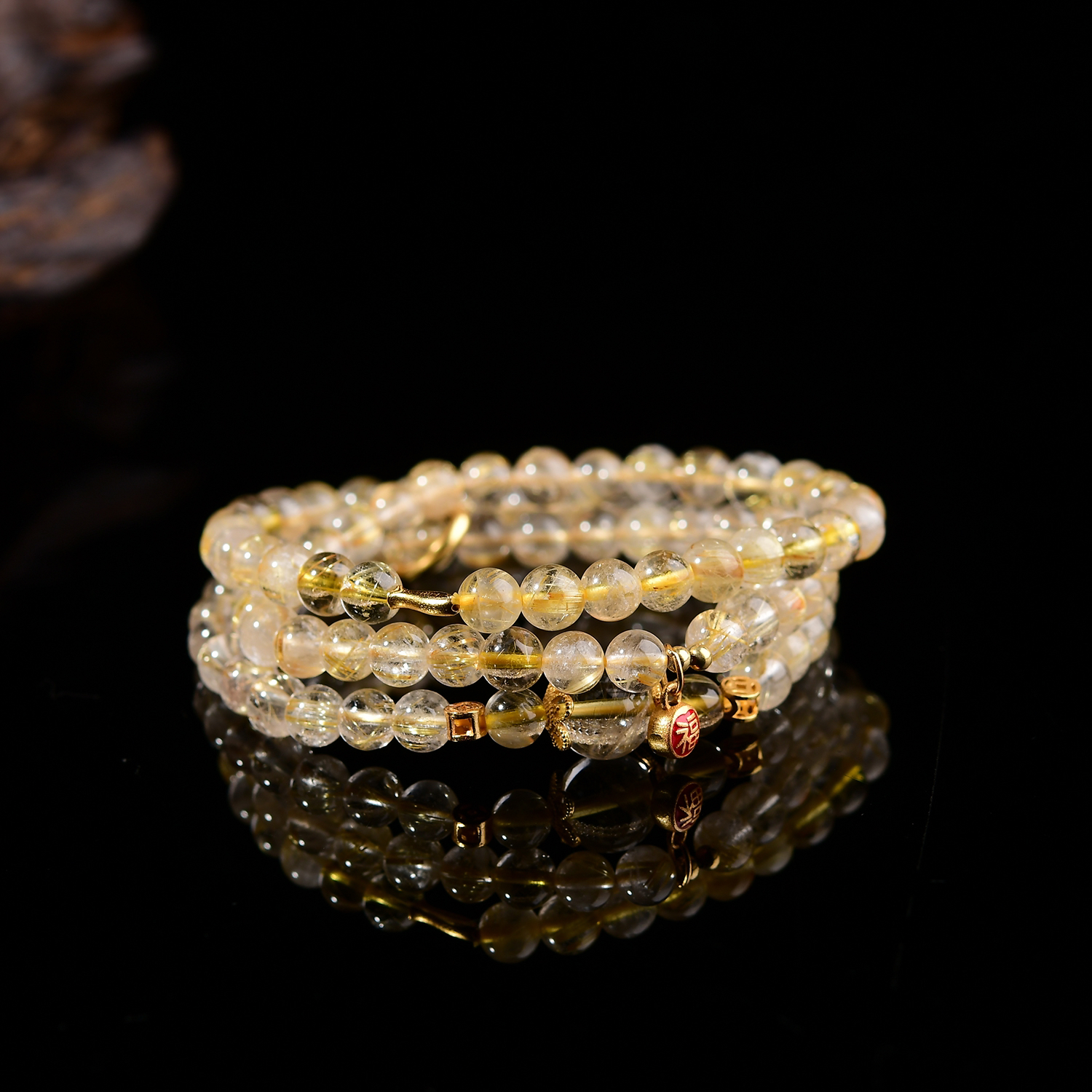 【Lisa专属】A2515天然金发晶多圈乎串，财富流转，设计款式