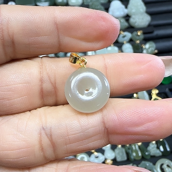 和田玉吊坠(不含链)银S925镶嵌