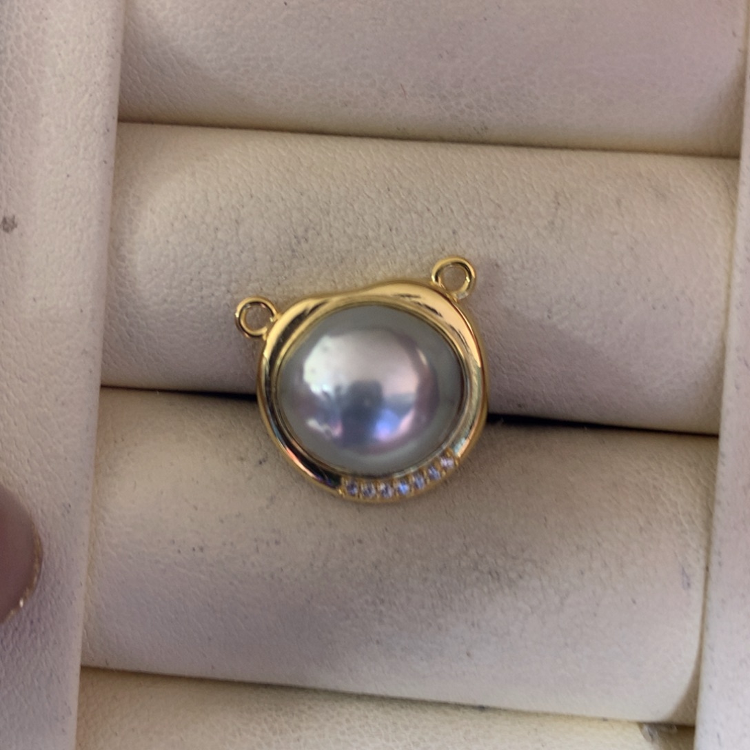 海水珍珠银S925镶嵌颈饰