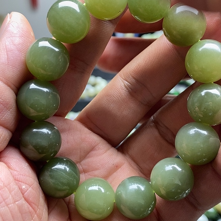 【闪购商品】和田玉手链未镶嵌和田玉湖水绿有瑕疵16