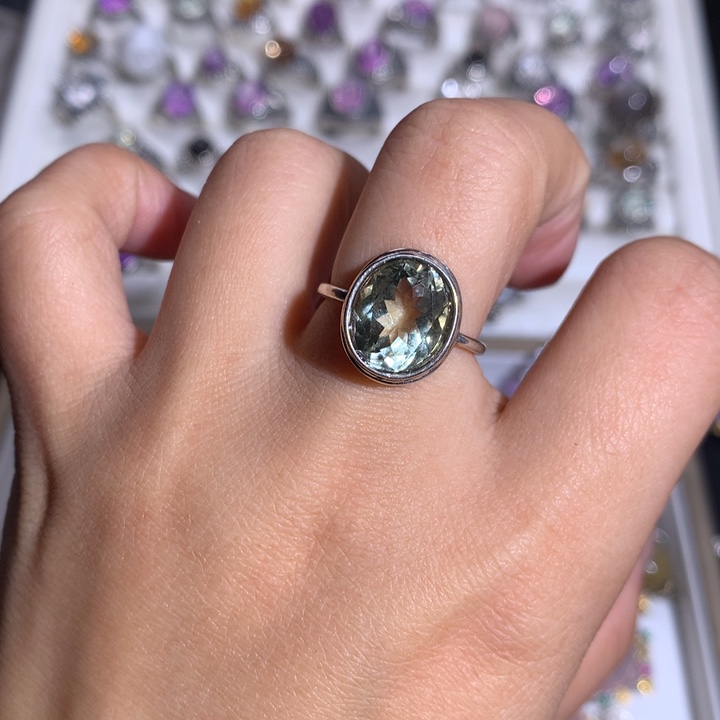 【闪购商品】水晶戒指银S925镶嵌戒指 