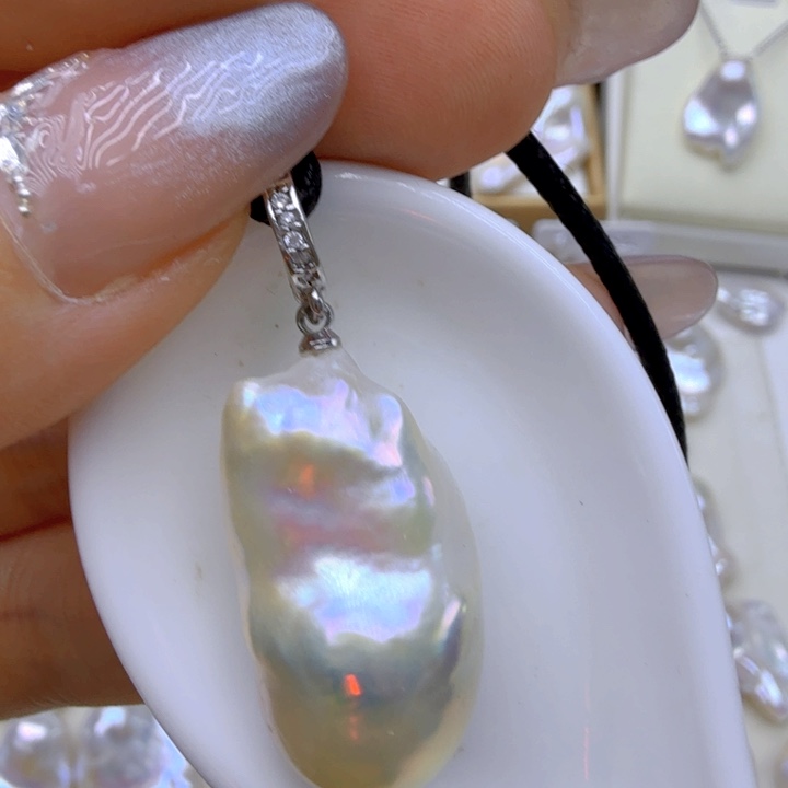 淡水珍珠银S925镶嵌颈饰