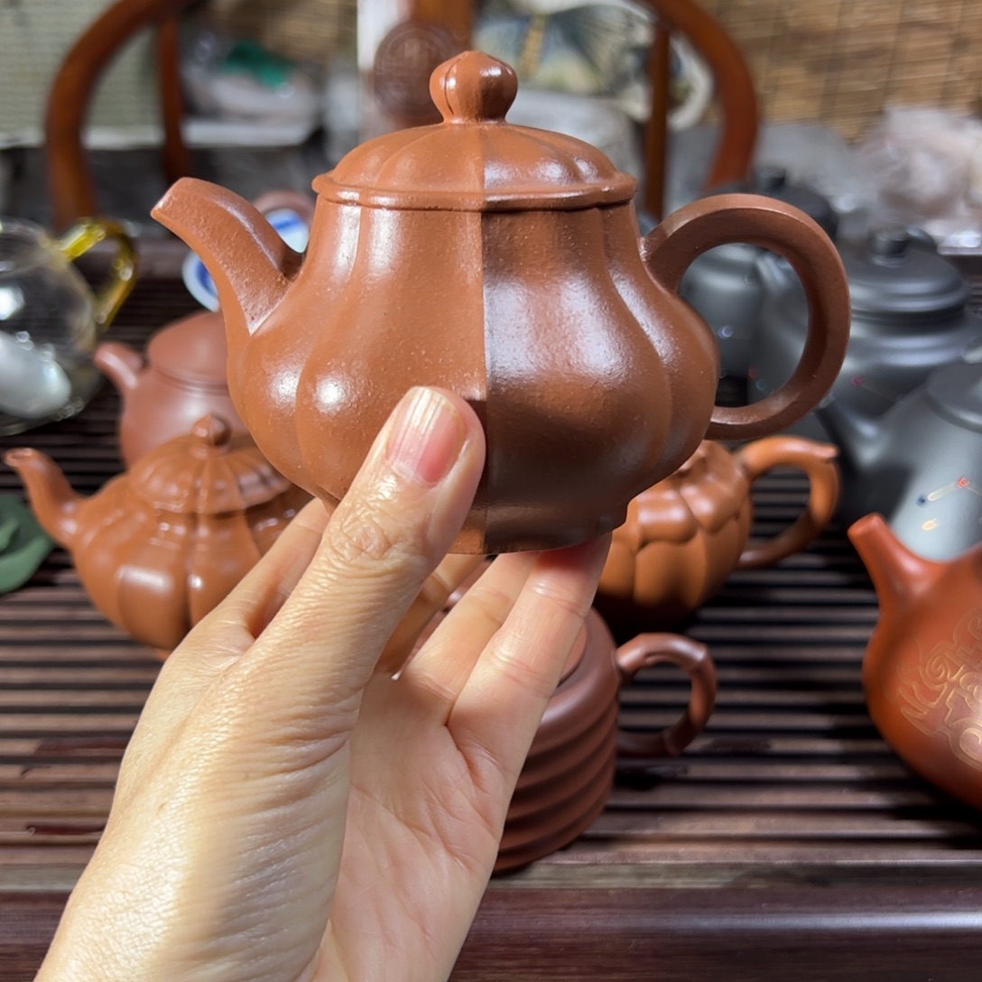 茶壶紫砂潘壶筋纹壶