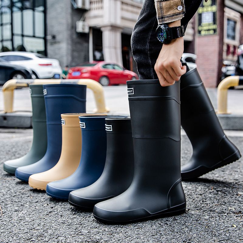 雨鞋男高筒时尚雨靴平底45大码胶鞋中筒钓鱼水鞋厨房工作耐磨工地