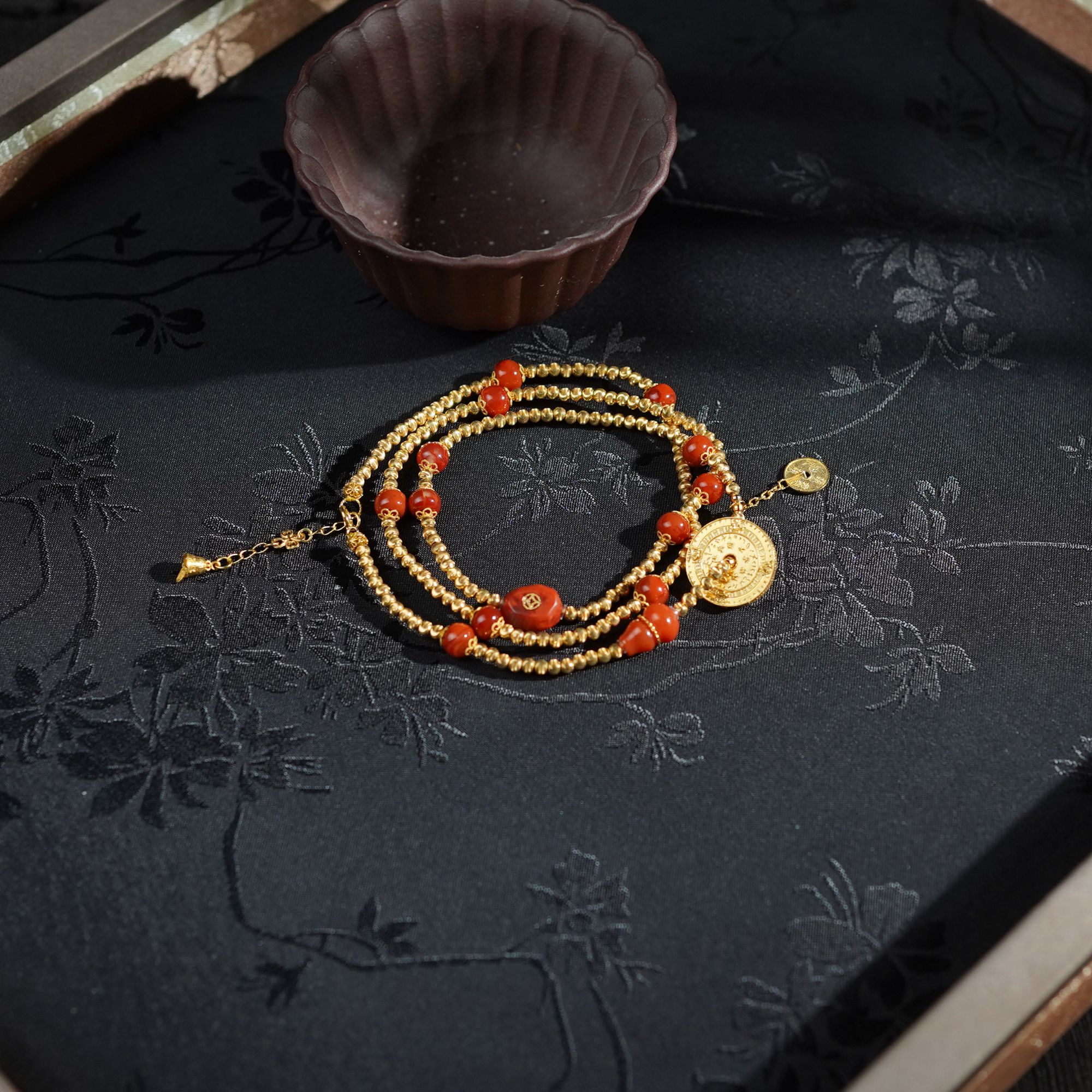 【佩洁】南红*手链*18k金镶嵌