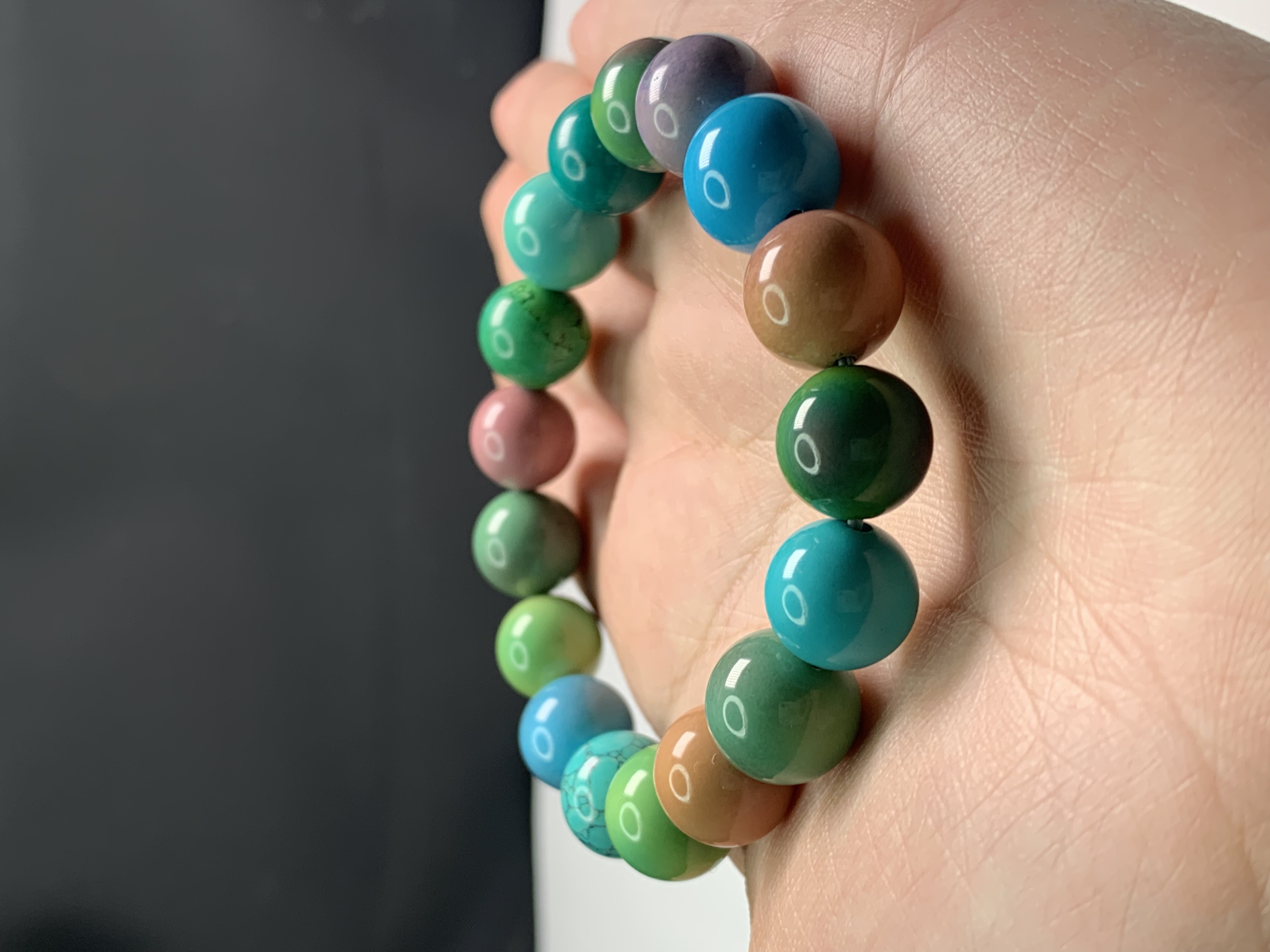 【锦绣松甄选】湖北原矿原石原料时尚百搭手工DIY12mm多宝圆珠手串