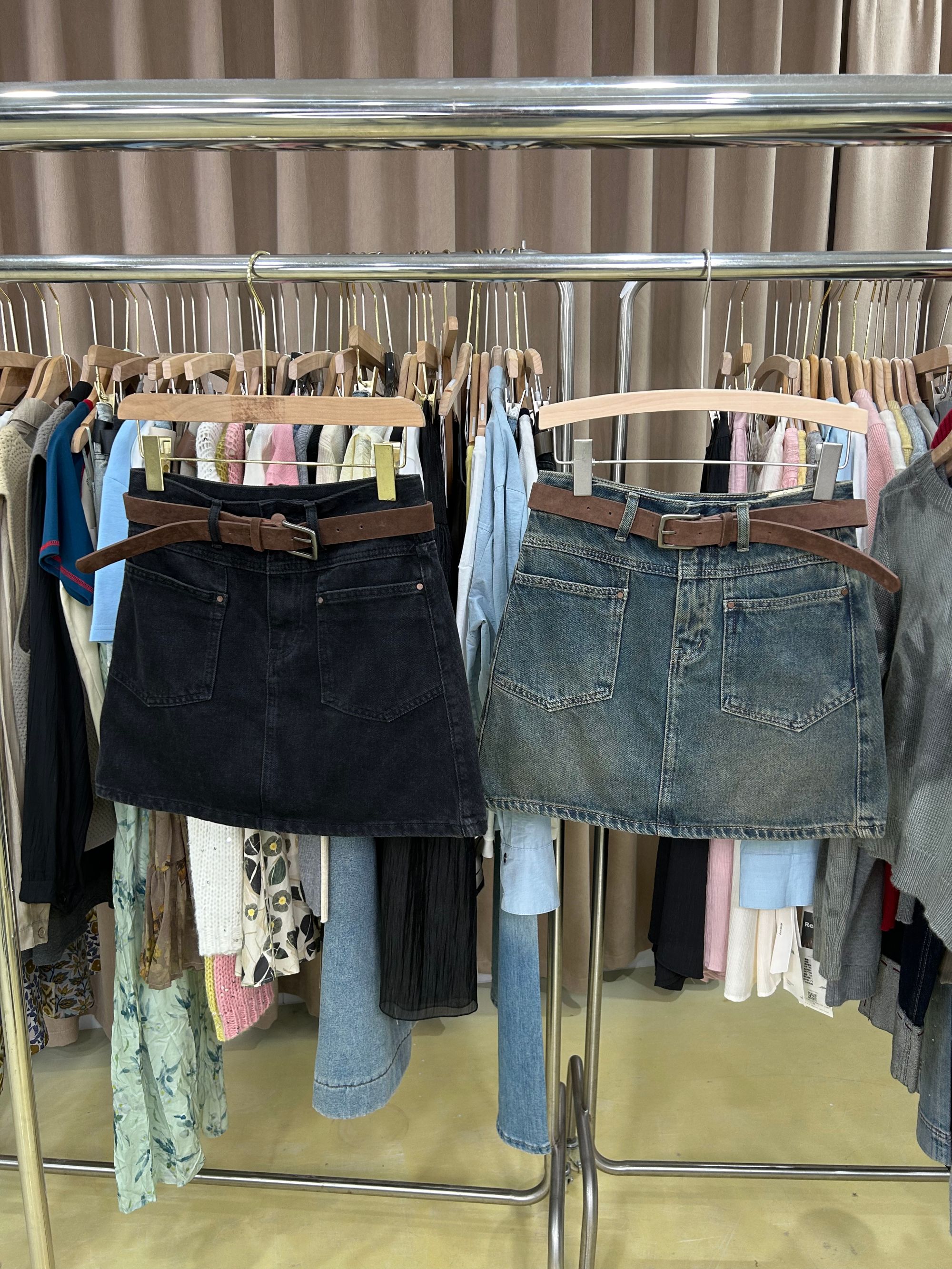 Q1534夏季新款韩版休闲简约百搭显瘦高腰包臀短裙A字半身裙