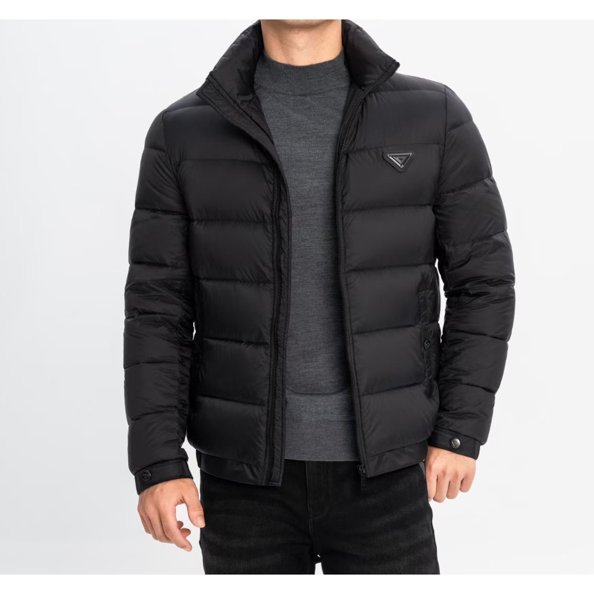 【名品汇】欧货冬季新款时尚休闲简约大气男士立领羽绒外套