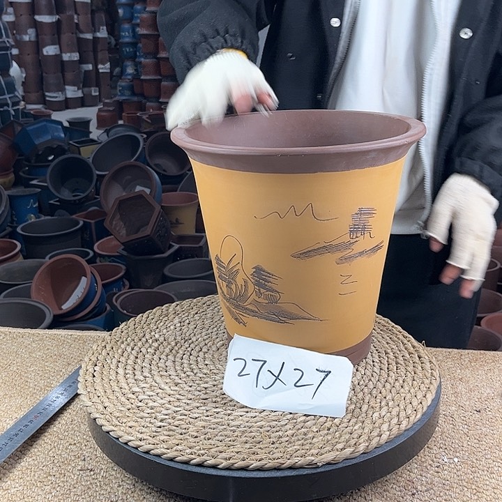 红陶紫砂花盆紫砂