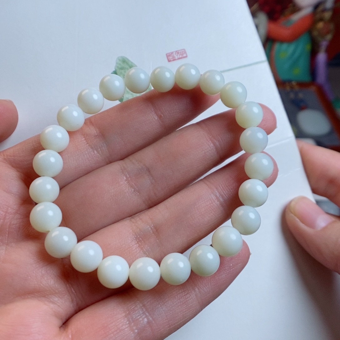 和田玉手链未镶嵌米达