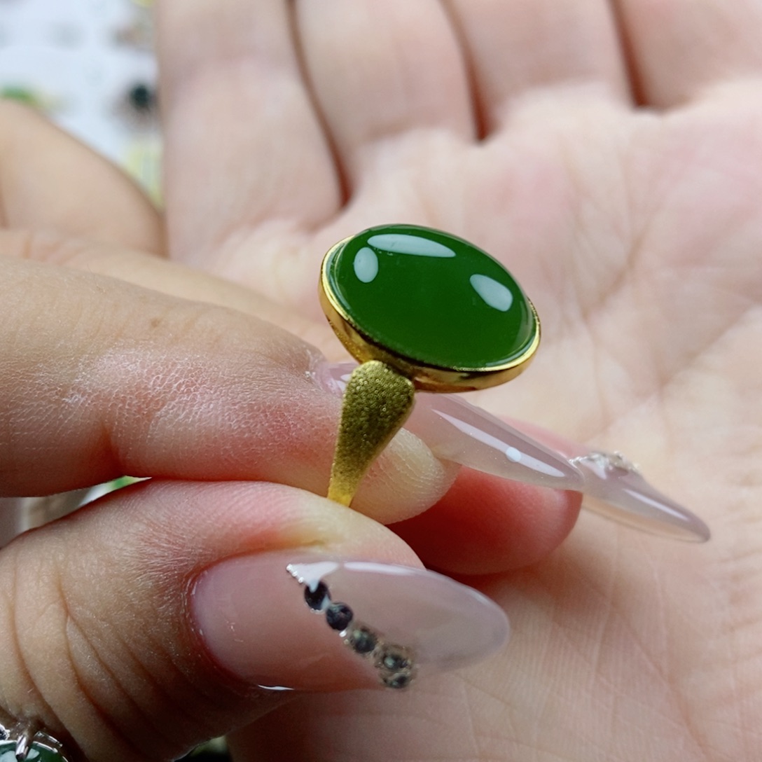 银S925镶嵌戒指和田玉