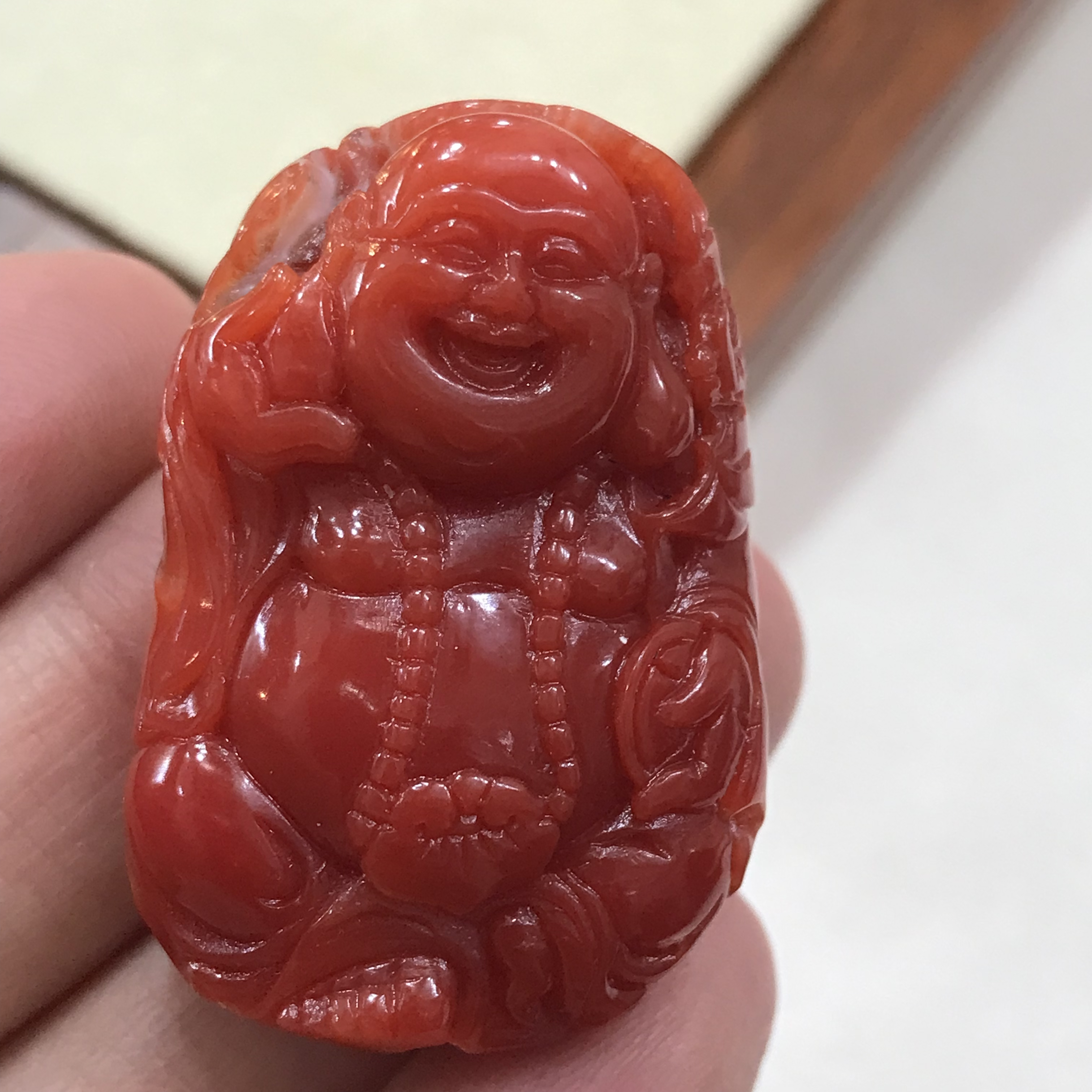 红珊瑚aka弥勒佛吊坠