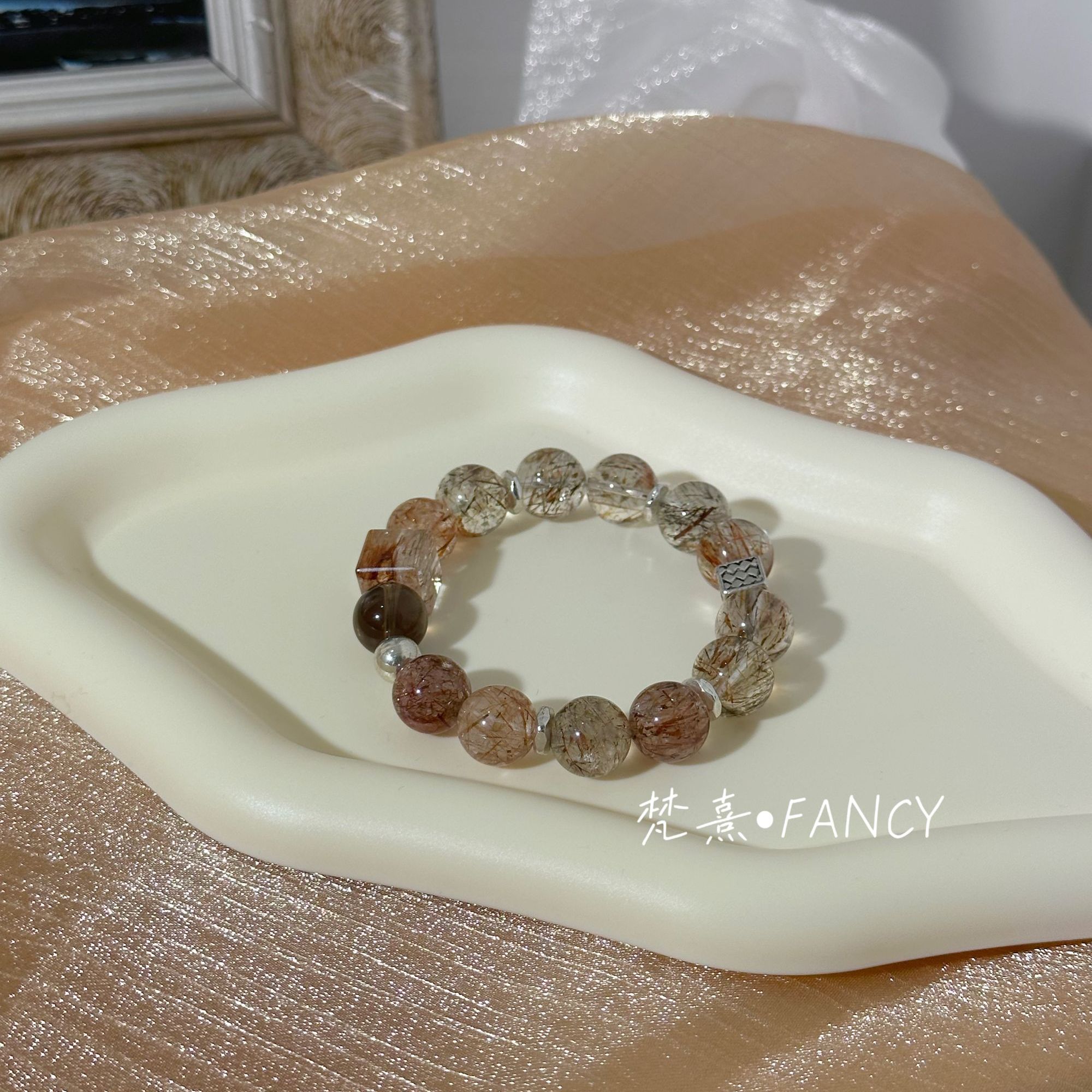 梵熹原创 【圣焰】天然黑金超七 茶晶手串 多样性发一