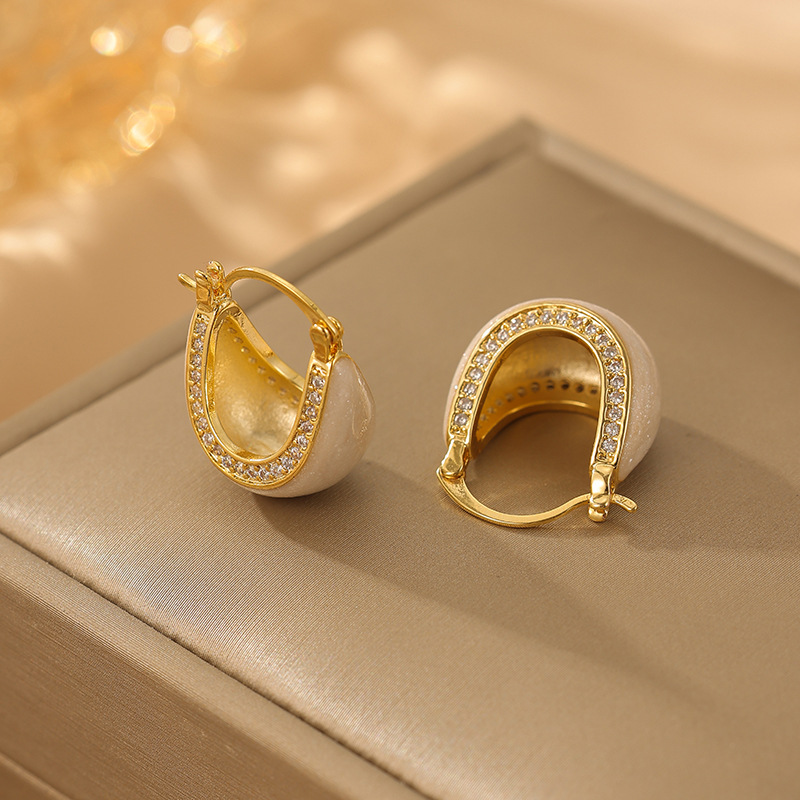 合金耳饰 209号新款时尚小清新耳扣甜美微镶锆石气质耳环复古高级