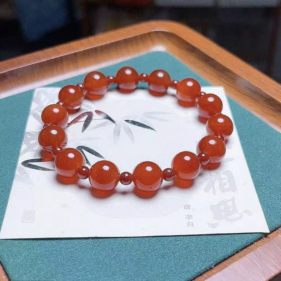 1245露*思同款卡10红玛瑙单圈手串