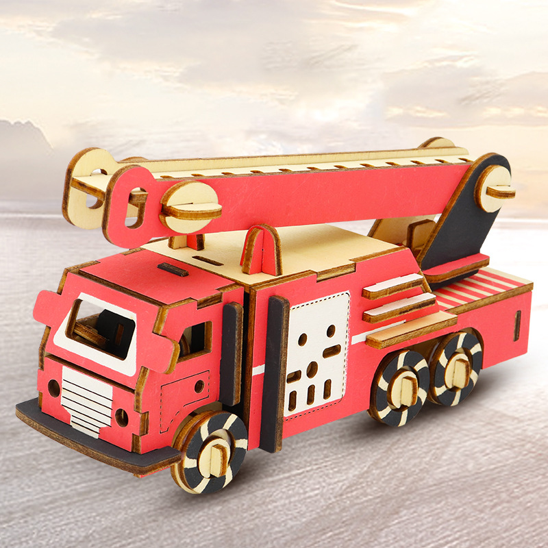 【直发】仿真车类木质拼图3d模型玩具