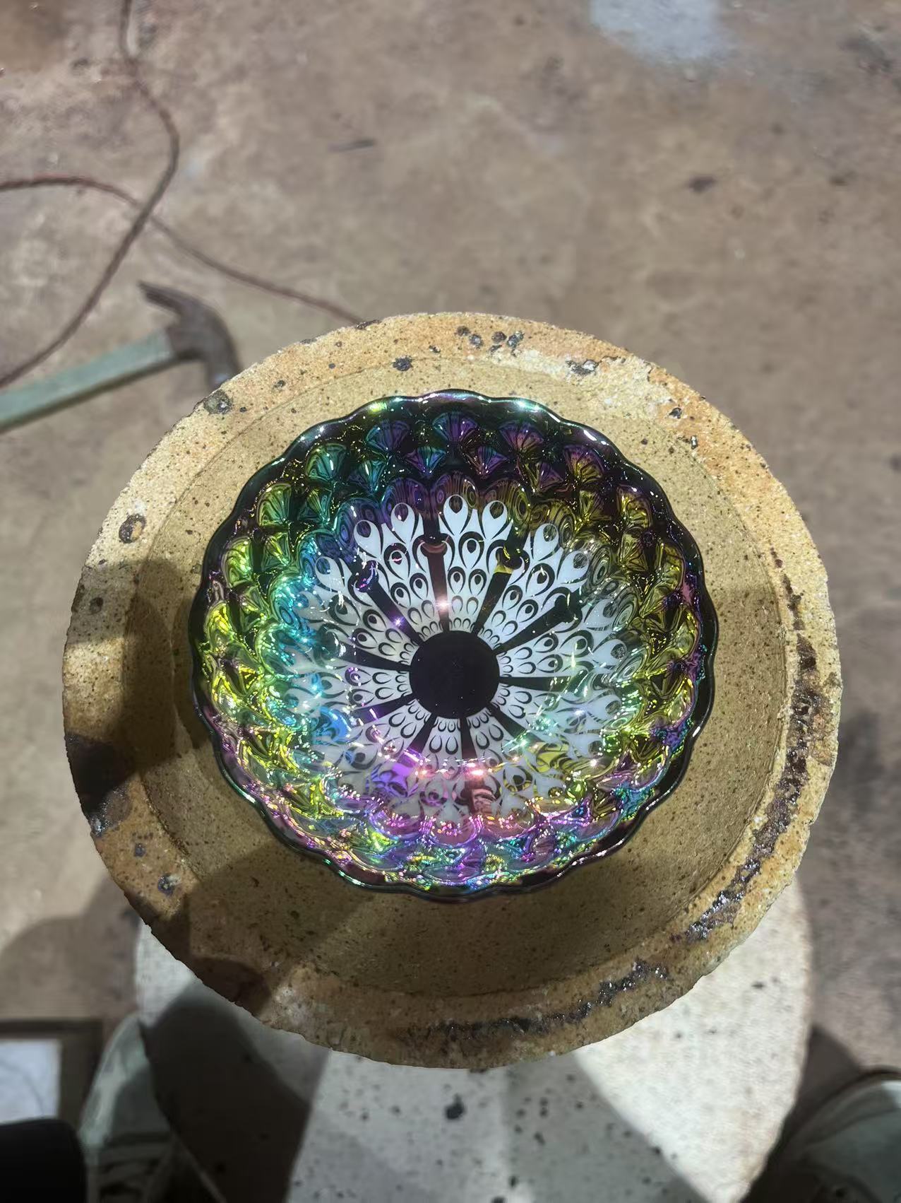 七彩雀羽茶器主人杯