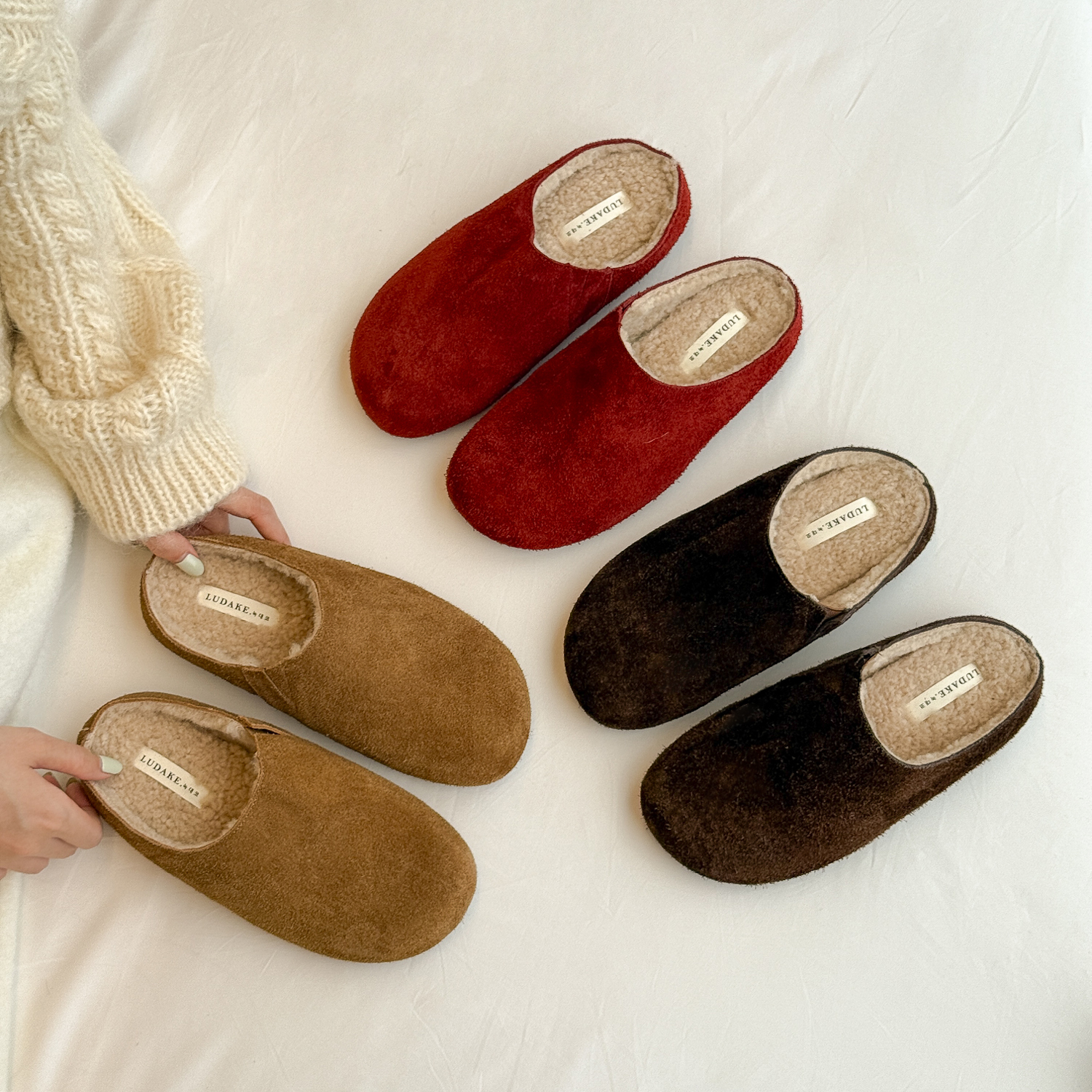 61oniiii"慵懒row~"包头懒人勃肯毛毛半拖女外穿秋冬保暖包头拖鞋