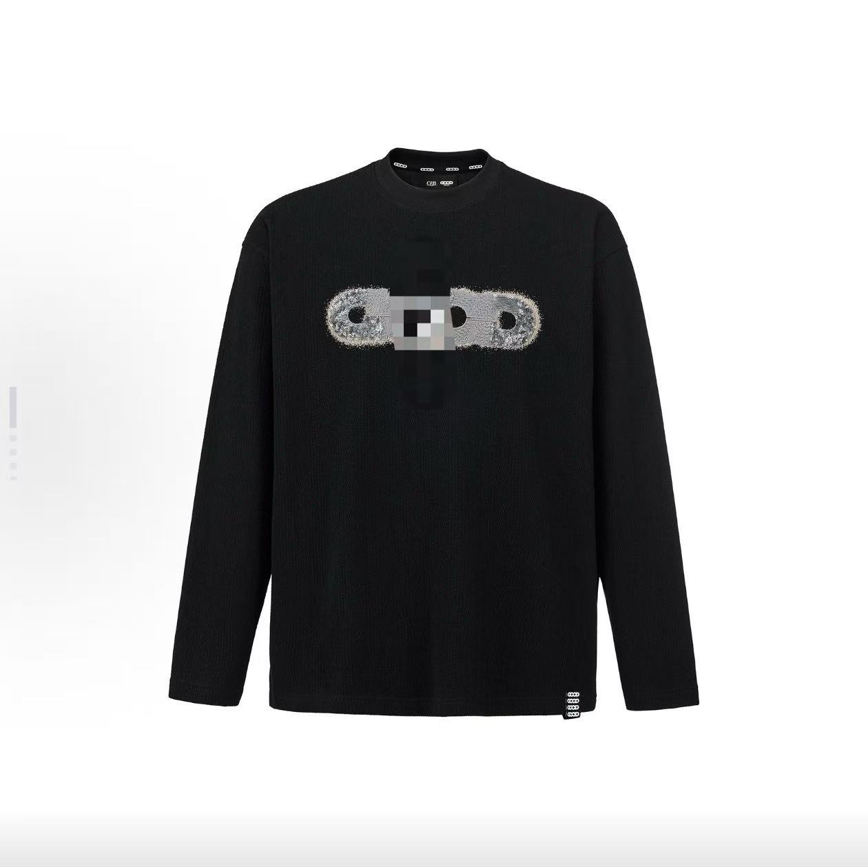 2025FW 拼接珠片轻奢时尚高级logo印花长袖男女同款